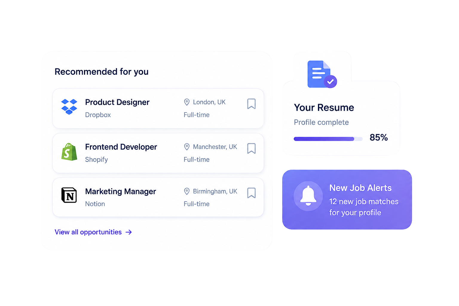 Recommended jobs dashboard